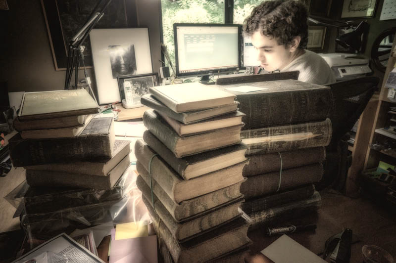 Brendan with books